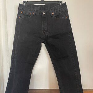 Levi's 501 Black Denim Jeans Classic Straight Leg